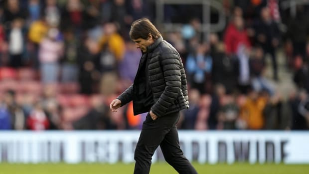 Tottenham manager Antonio Conte pictured following his team's 3-3 draw at Southampton in March 2023